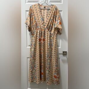 Women’s plus size patterned midi dress